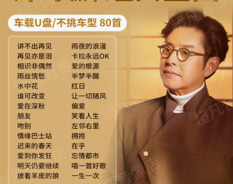 谭咏麟专辑汽车载U盘 80首歌曲 全新未拆...