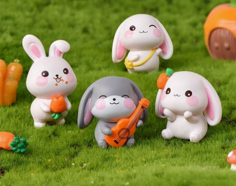 【4个9.9元包邮带走】小兔子摆件 工厂直...
