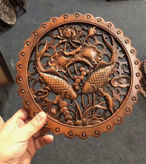 疫情原因实体店不做了处理香樟木木雕摆件实木...