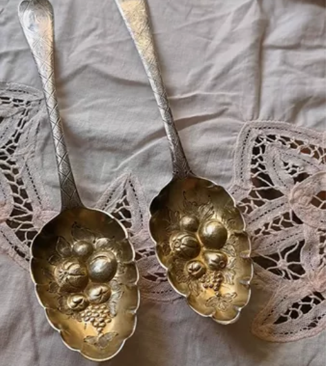 【馆藏级】英国贵族 古董 纯银鎏金 手工錾...