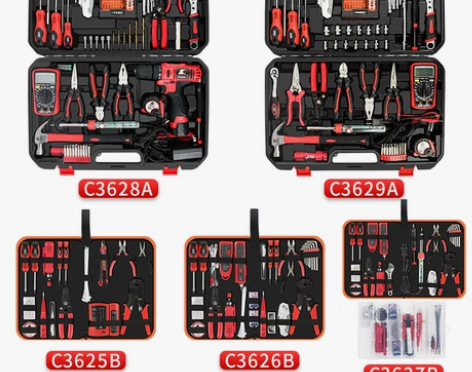 卡夫威尔电工专用工具套装带万用表电子网络维...