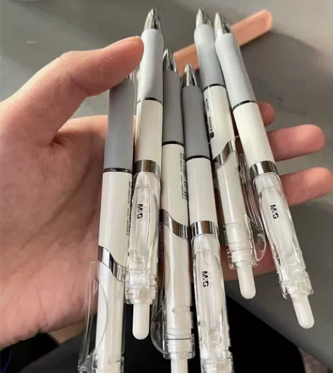 【落雪白】晨光按动中性笔简约高颜值0.5按...