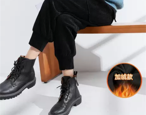 【全新】加绒灯芯绒工装裤 女秋冬季 加厚高...
