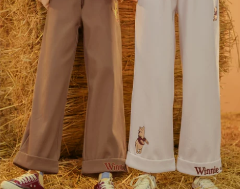 迪士尼小熊维尼原创森女部落加绒加厚纱卡休闲...