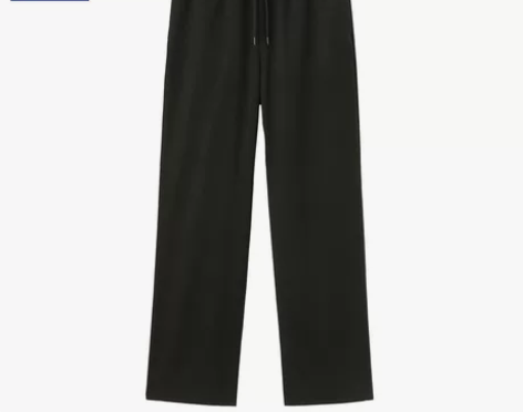 99新GU阔腿裤厚极优女装抽绳松紧直筒垂坠...