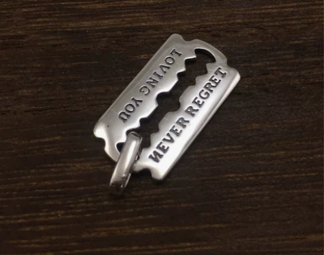 S925银 刀片吊坠   材质：S925银...