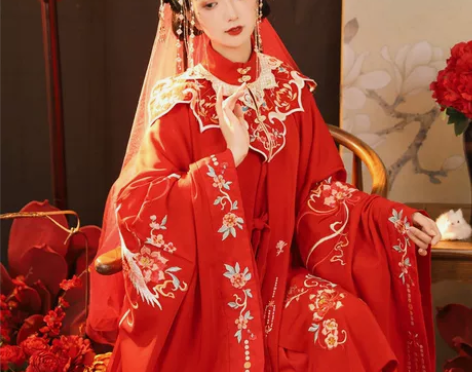 裳云兮原创(遇红妆)花嫁汉服明制立领对襟长...