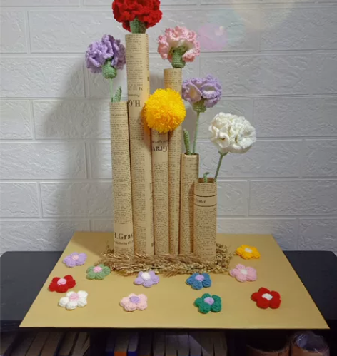 【钩织鲜花+DIY插花摆件】一套出    ...