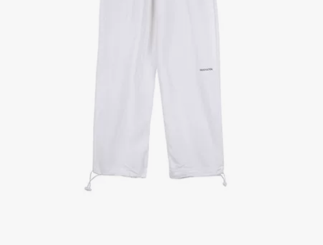 白色运动裤女秋冬束脚加厚显瘦宽松高腰垂感直...