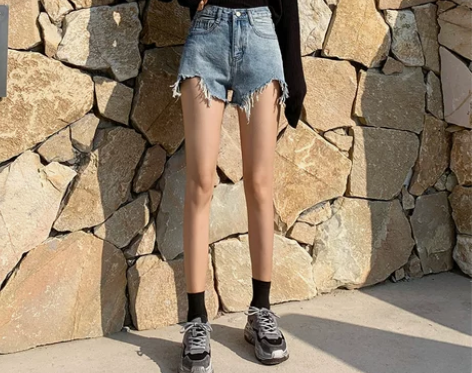 牛仔短裤女2022春夏季新款韩版chic宽...