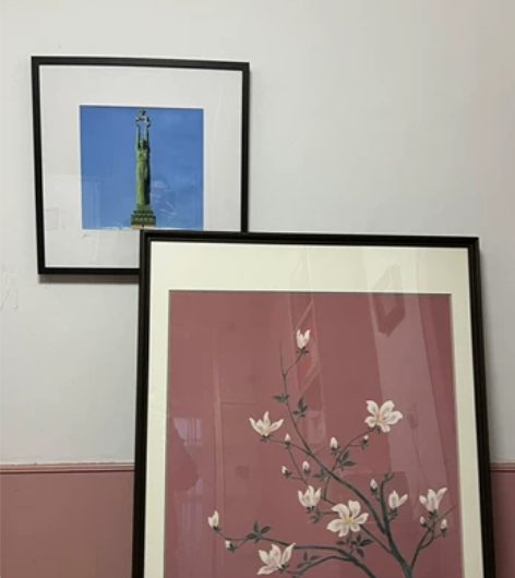 玉兰图案丝巾装裱,(装饰画,挂画,壁画,刺...