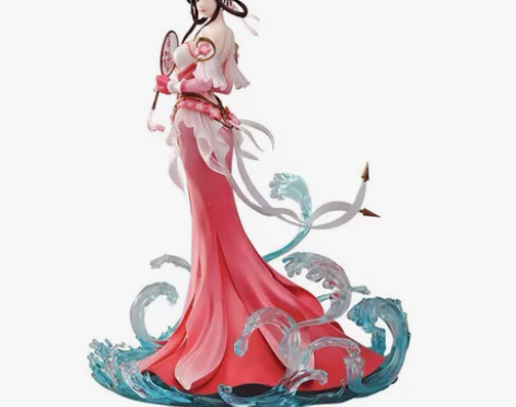 绝版王者荣耀甄姬游园惊梦典藏手办带特典扇子...