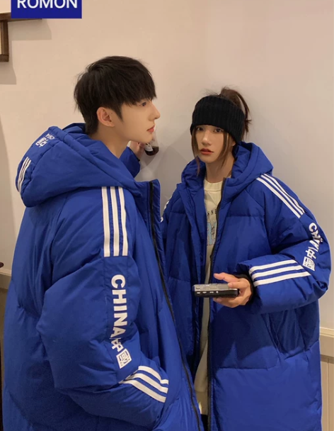 罗蒙绒服 白鸭绒男女羽男中长款冬季港风情侣...