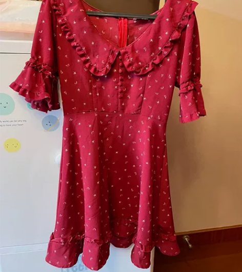 连衣裙娃娃领收腰气质短裙 复古法式风情碎花...