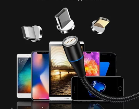 极速快充一拖三磁吸数据充电线3合1苹果安卓...