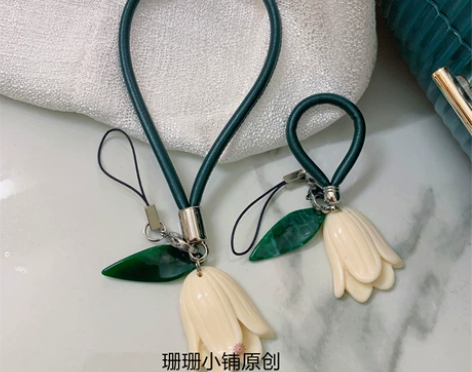 手机挂绳 手机挂绳郁金香花朵diy个性简约...