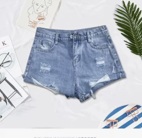 南极人牛仔短裤女热裤潮韩版复古时尚休闲裤子...