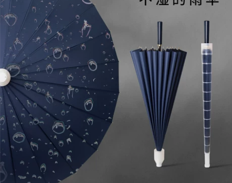 防水套长柄雨伞男士大号自动加厚结实抗风暴雨...