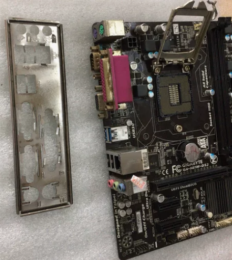 拆机技嘉H81M-DS2主板，带原装挡板，...