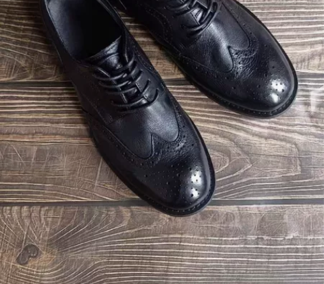 外贸尾单布洛克雕花男鞋商务正装皮鞋百搭系带...