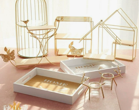 【12.12大促销】全新金色甜品台架子九件...