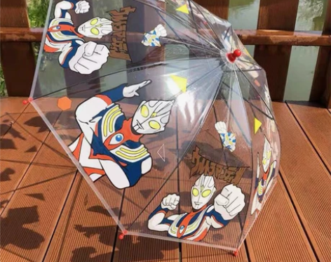 新品奥特曼透明3-7岁儿童雨伞幼儿园创意可...