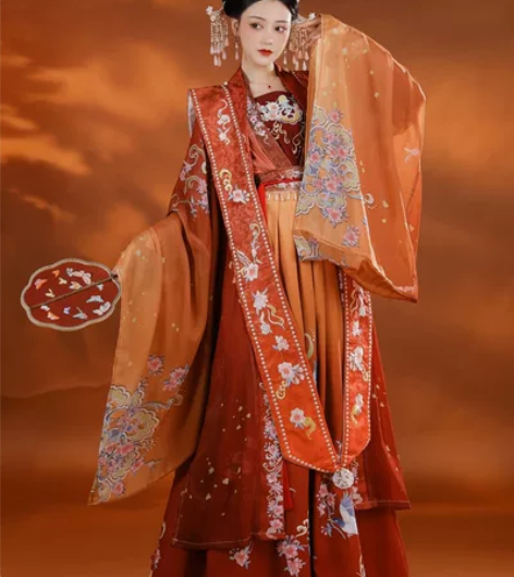 裳云兮清平乐红色渐变全套m码 没穿过吊牌在...