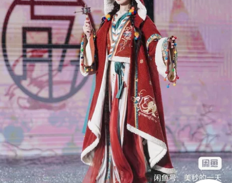 收/七月夕玄女国风大典汉服斗篷和里面三件套...