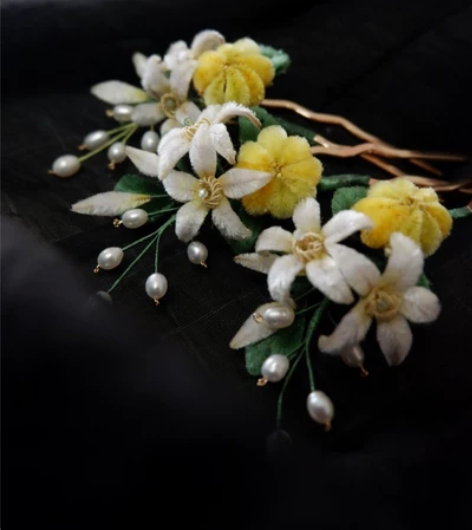 糖豆儿 大橘已定橙花橘子真丝铜配白菜可换可...