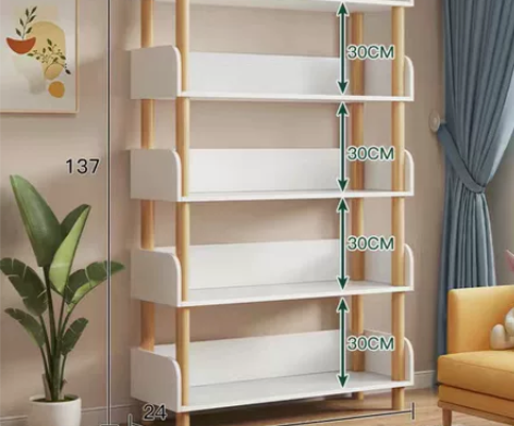 关店清仓】简易书架落地置物架客厅家用儿童书...