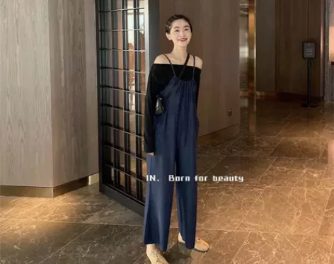 春夏2022ins超火背带裤韩版时尚单品薄...