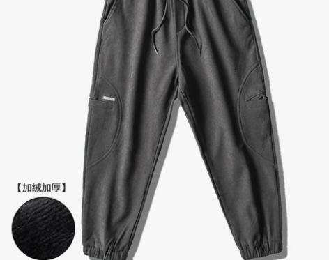 冬季加厚休闲长裤韩版潮流修身束脚裤子加绒裤...