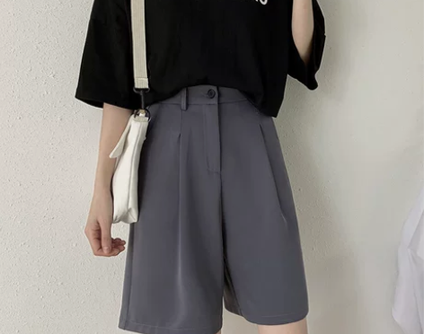 短裤女夏宽松休闲裤2020新款裤子直筒五分...