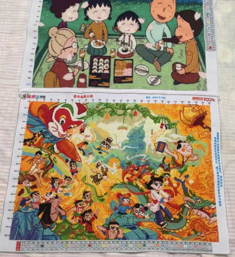 2幅十字绣,80、90后的童年记忆 都是全...