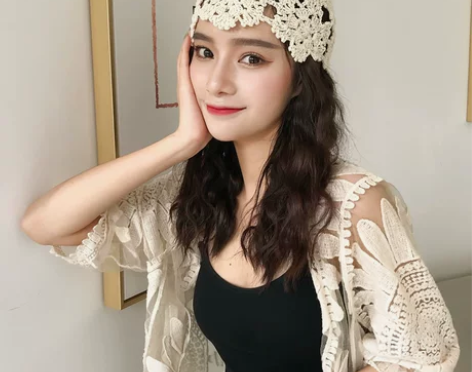 帽子女春夏韩版线编薄款镂空透气针织帽潮毛线...