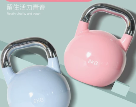 竞技壶铃全钢提壶壸哑铃女士健身家用深蹲练翘...