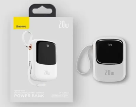 倍思Q电充电宝超大容量20000毫安自带线...