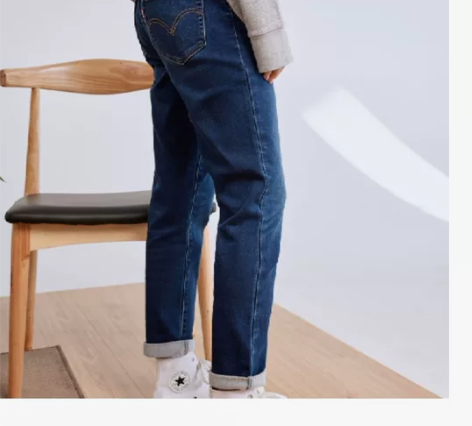 Levis冬暖薄绒男友风牛仔裤 冬暖系列全...