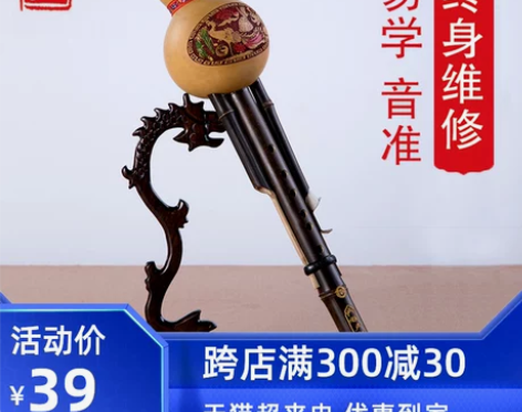 云南紫竹葫芦丝c调降b乐器初学七孔小学生专...