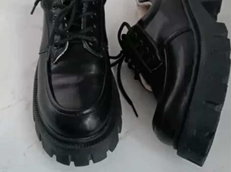 25包邮39码黑色加绒厚底小皮鞋jk鞋增高...