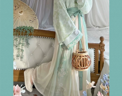 蝶语原创【青梅】汉服女晋制交领齐腰一片式破...