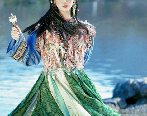 司南阁原创【梵音】汉服女唐民族风唐背子圆领...