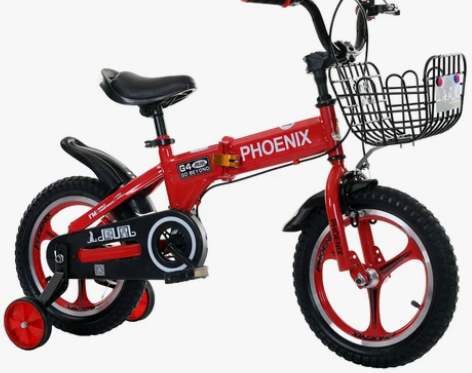 凤凰折叠童车14寸男女小孩单车，没有辅助轮...