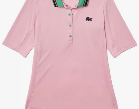 Lacoste粉色网球polo 34码 洗...