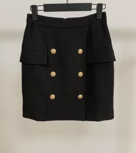 【深圳南油尾单】巴家双排扣半身裙百搭短裙中...