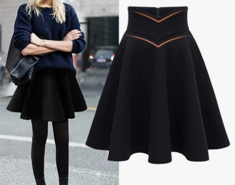 黑色高腰蓬蓬裙女秋冬半裙太空棉裙 有一个地...