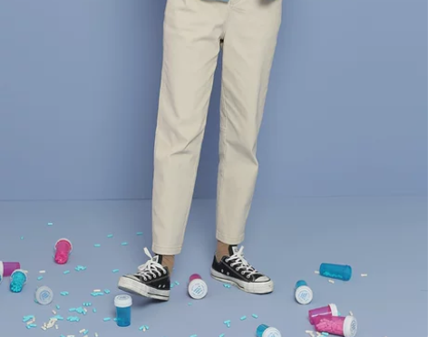 omont蛋挞家 复古宽松高腰休闲裤女直筒...