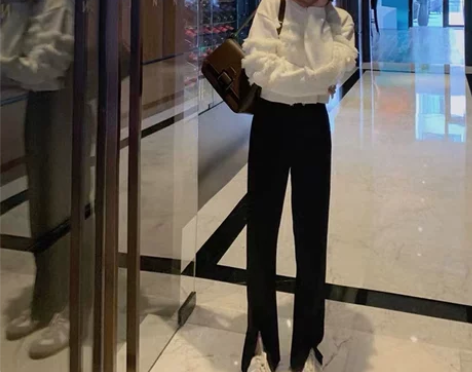 欧洲站2022年春季新款剪刀魔力裤女腿精神...