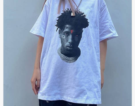 欧美街头vlone嘻哈歌手人像印花头像复古...