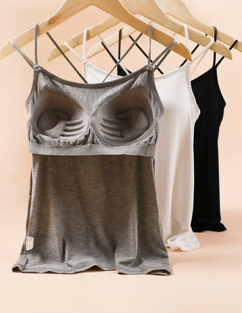 吊带背心女夏季一体带胸垫内衣网红美背设计感...